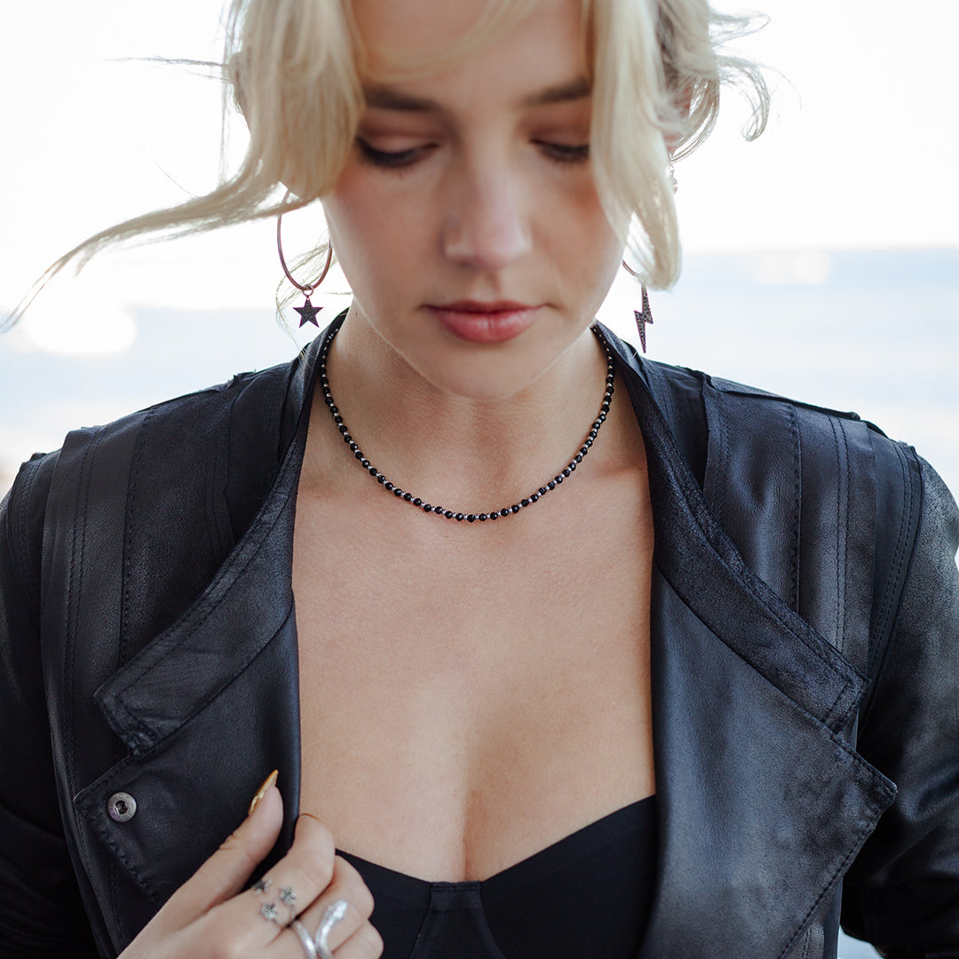 Eclipse Necklace - Black & Silver