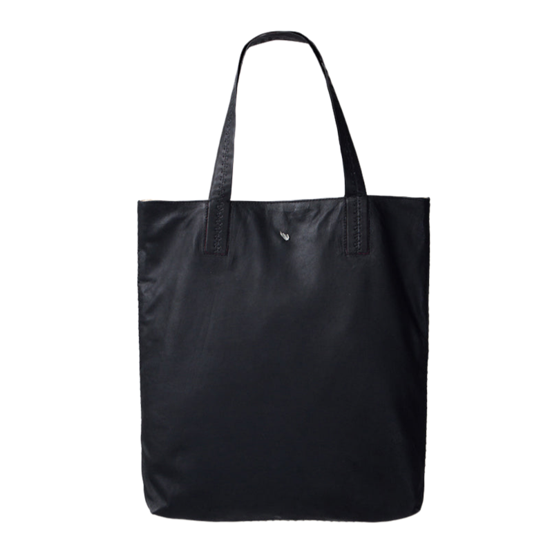 Lennon Large Leather Shopper Black