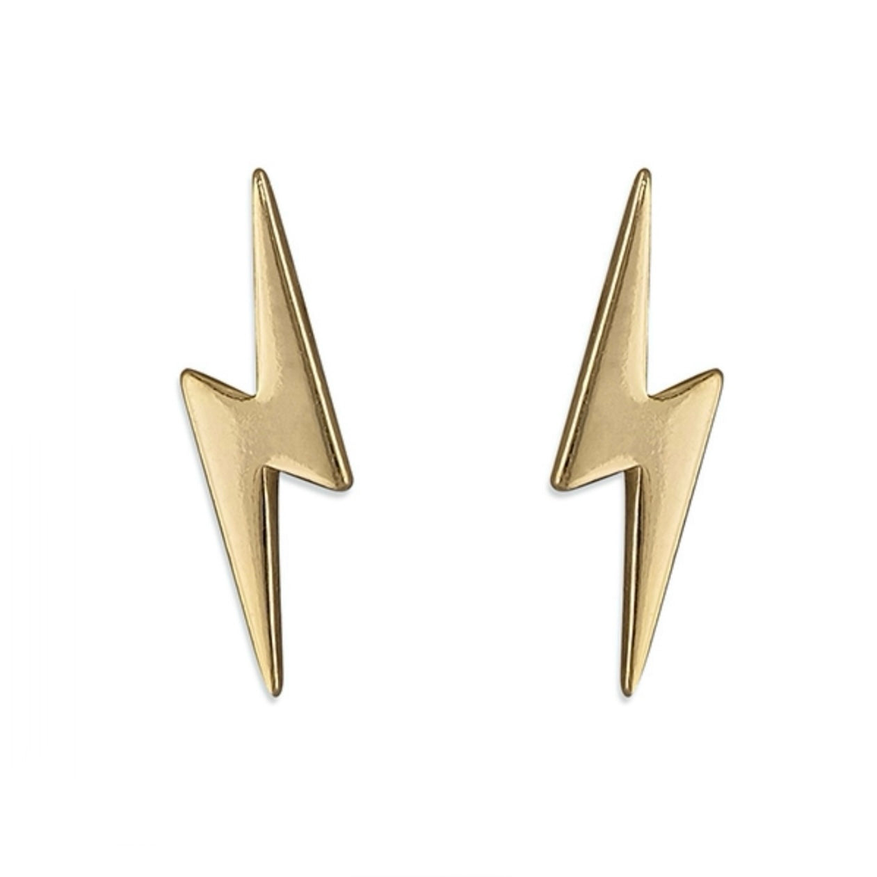 Tiny Gold Lightening Bolt studs