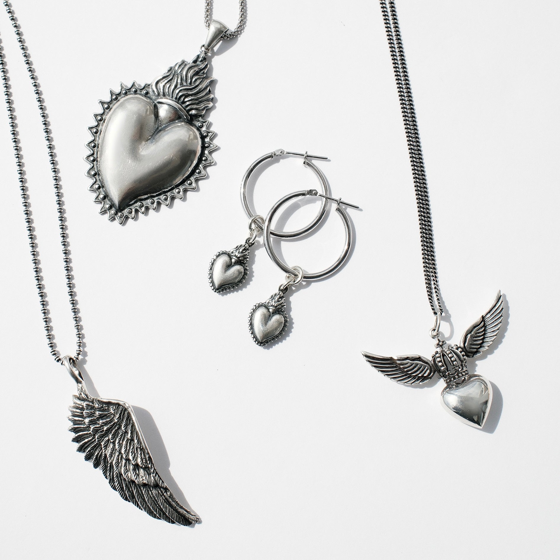 Small Hoop Charm - Flaming heart