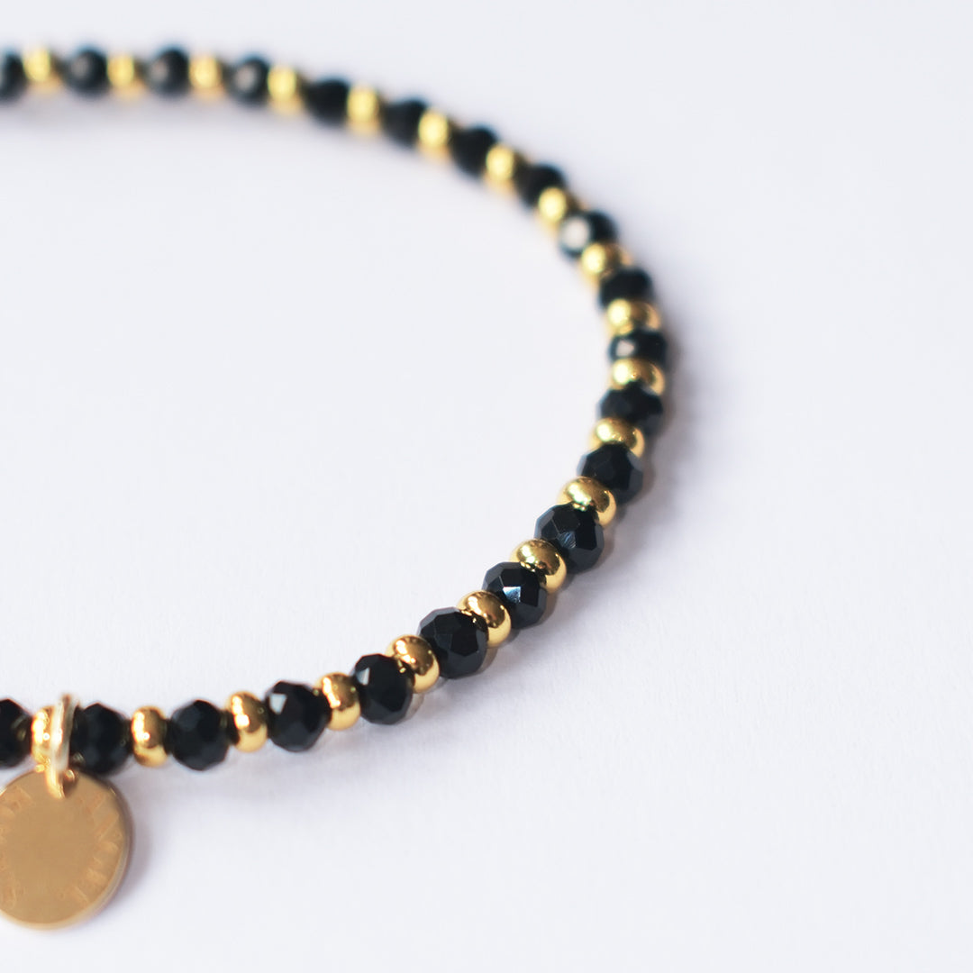 Eclipse Stretch Bracelet - Black & Gold