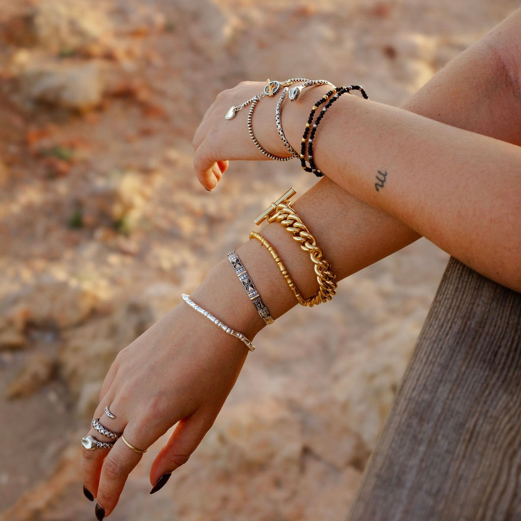 Little Bones Silver Stretch Bracelet