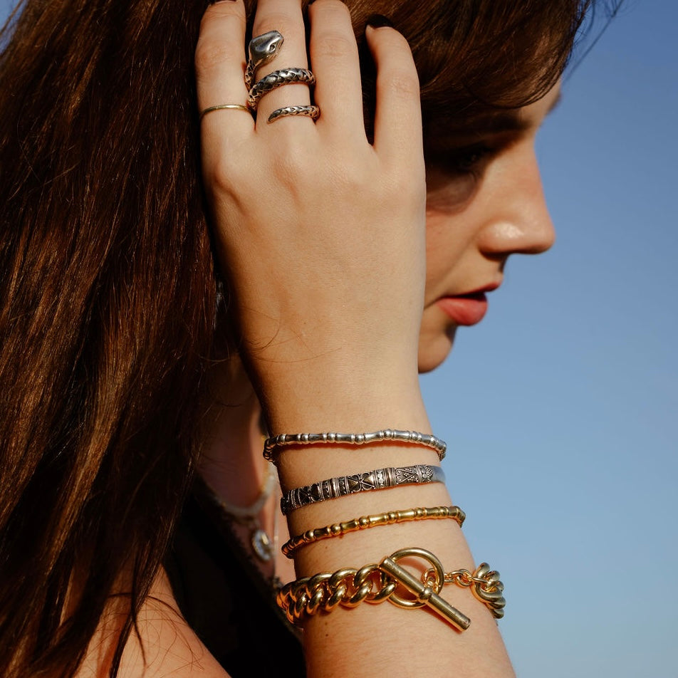 Little Bones Silver Stretch Bracelet