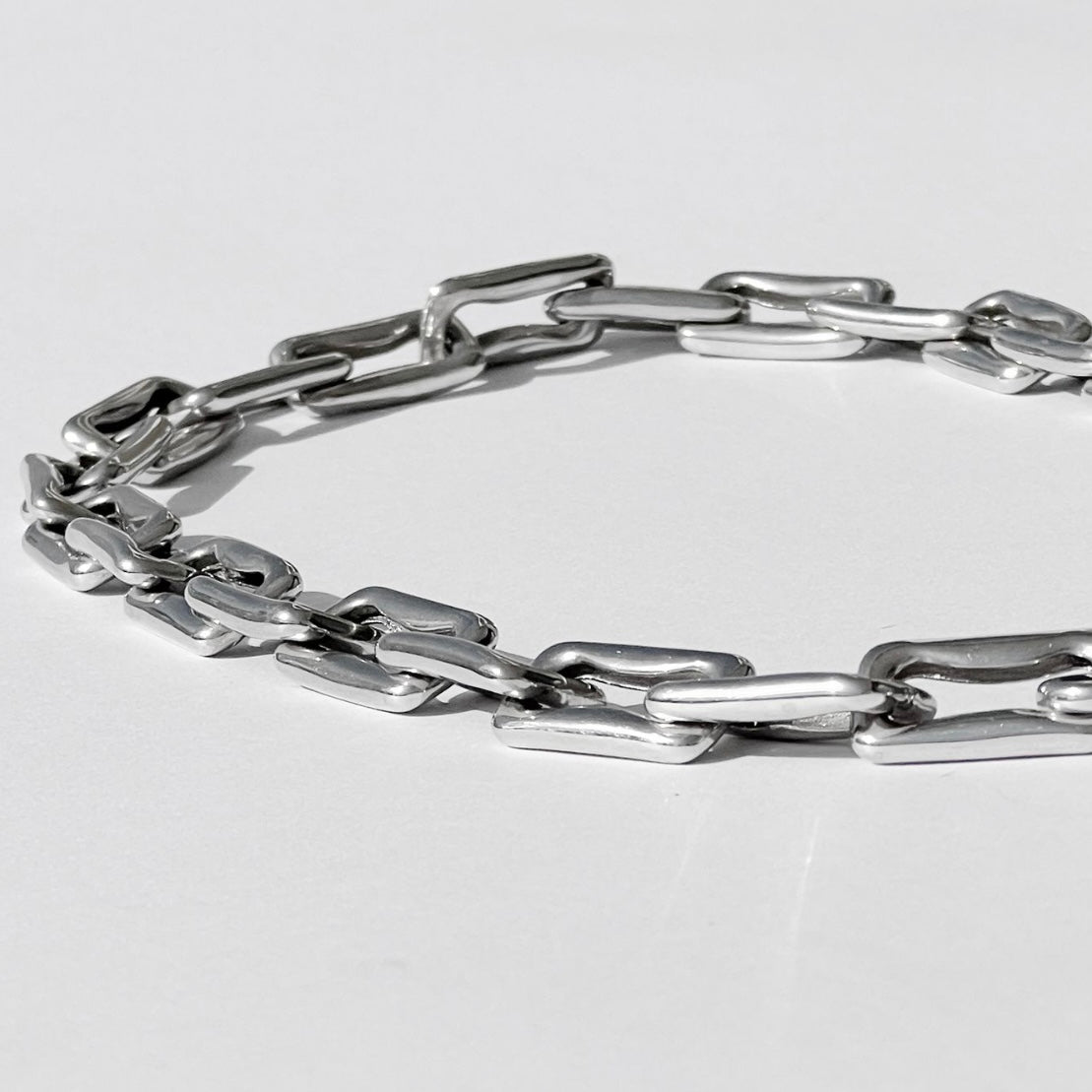 Gothic Chain Link Necklace Silver