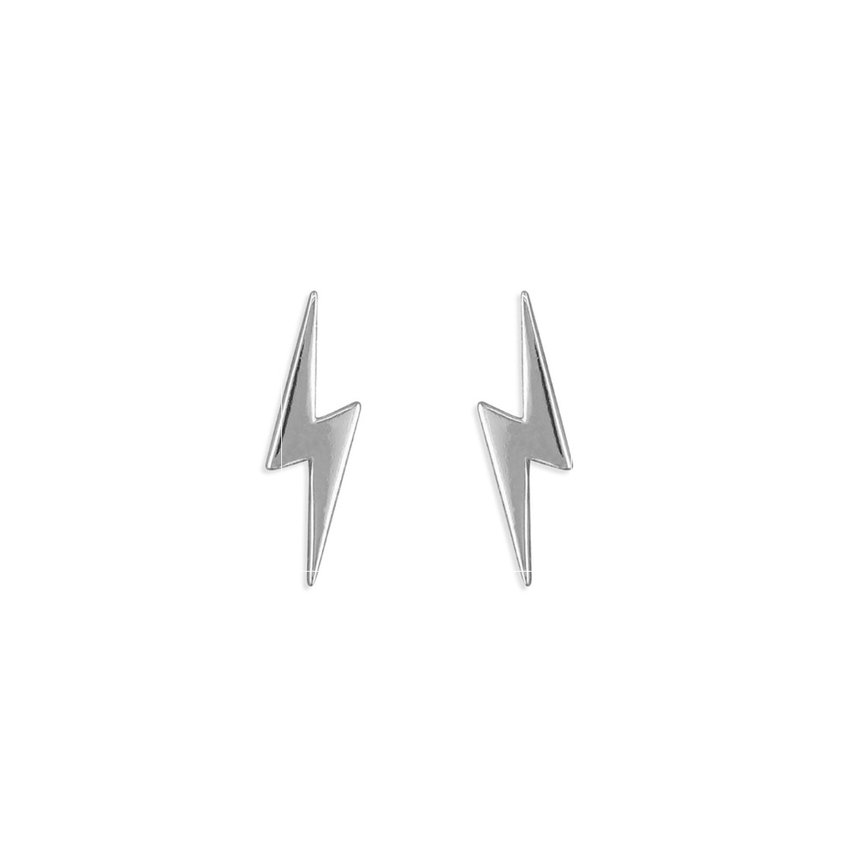 Tiny Silver Lightening Bolt studs