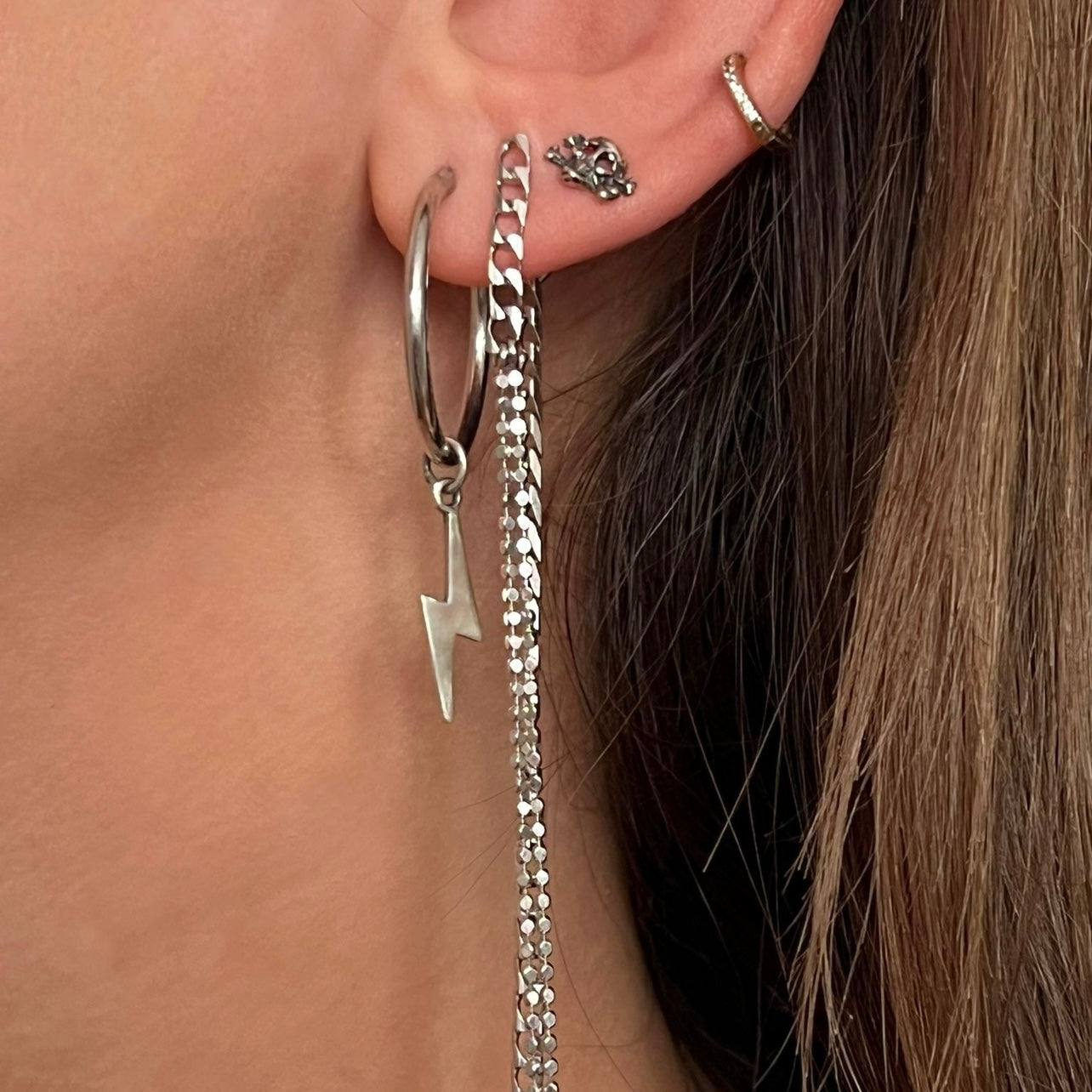 Silver Multi Chain earrings