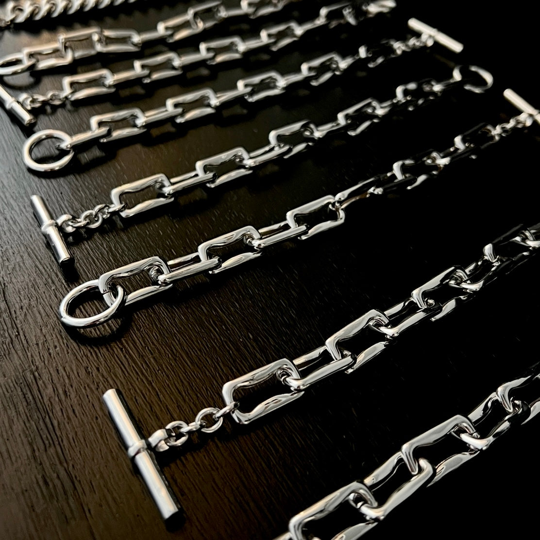 Gothic Chain Link Bracelet Silver