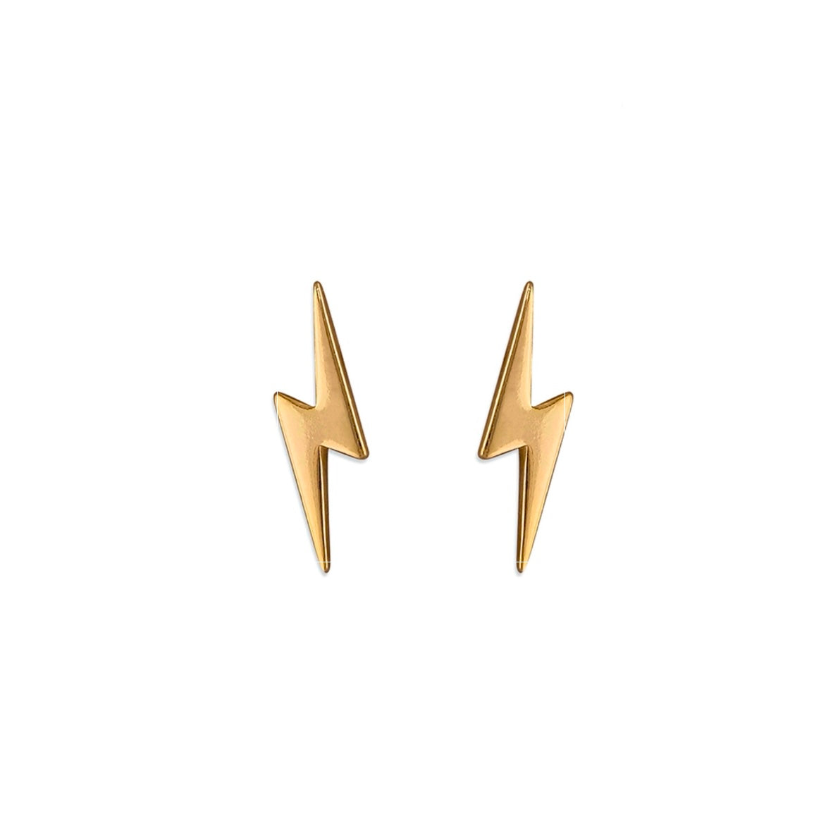 Tiny Gold Lightening Bolt studs