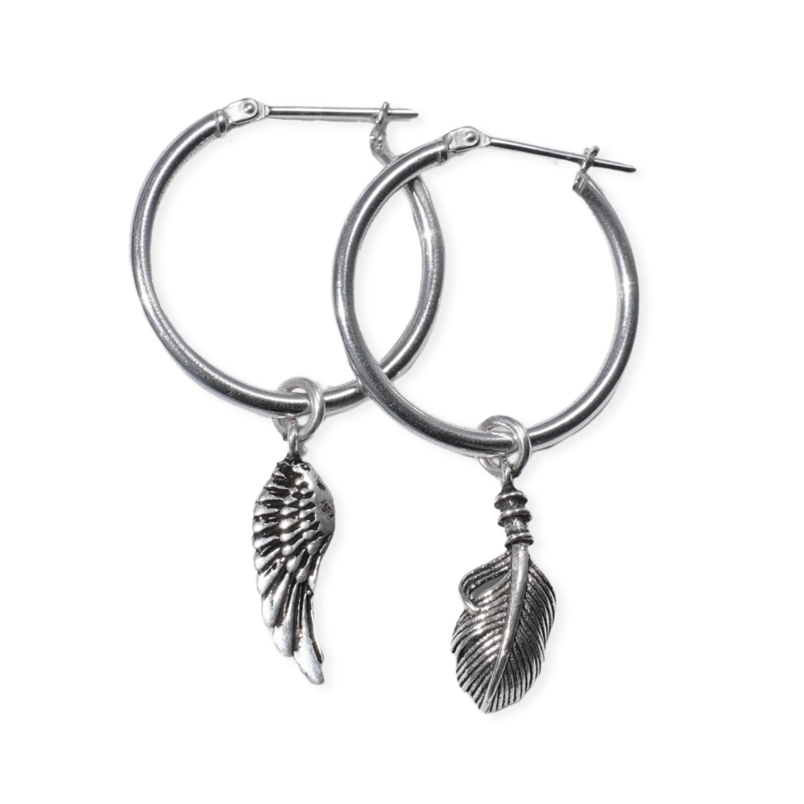 Small Hoops - ‘Wing & Feather’
