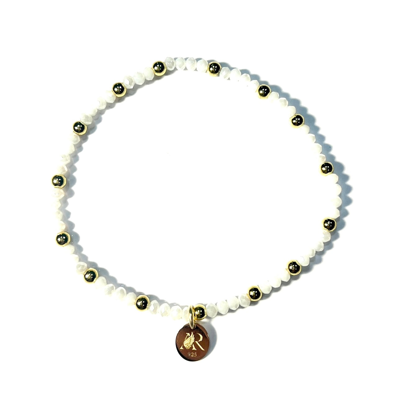 Moonshine Stretch Bracelet - White & Gold