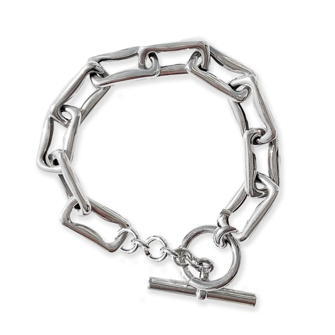 Gothic Chain Link Bracelet Silver