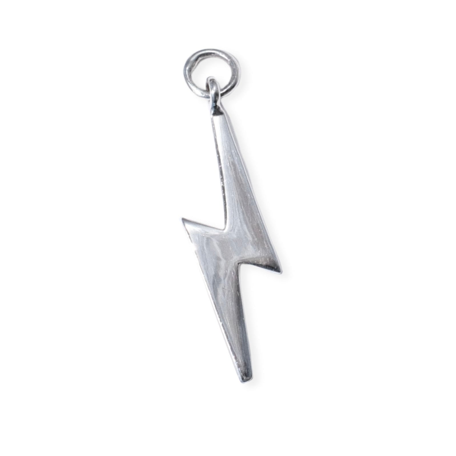Large Hoop Charm - Lightening Bolt silver