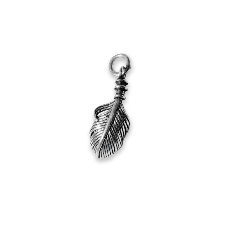 Small Hoop Charm - Feather