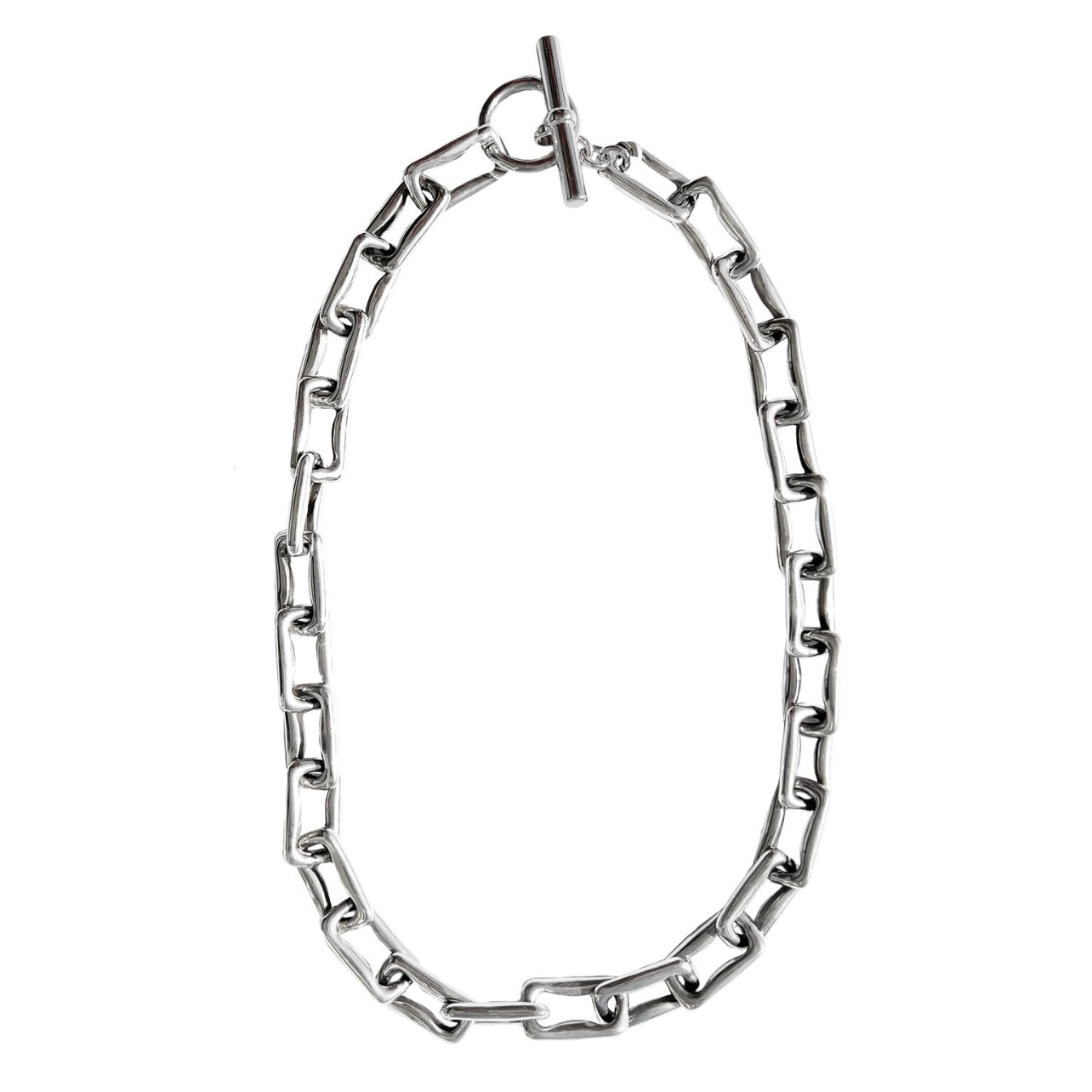 Gothic Chain Link Necklace Silver