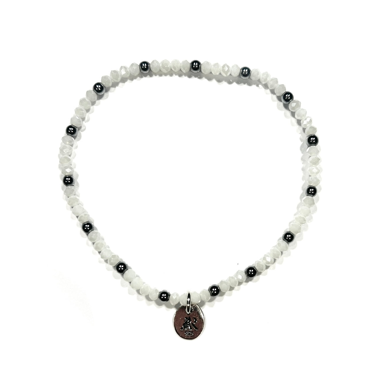 Moonshine Stretch Bracelet - White & Silver