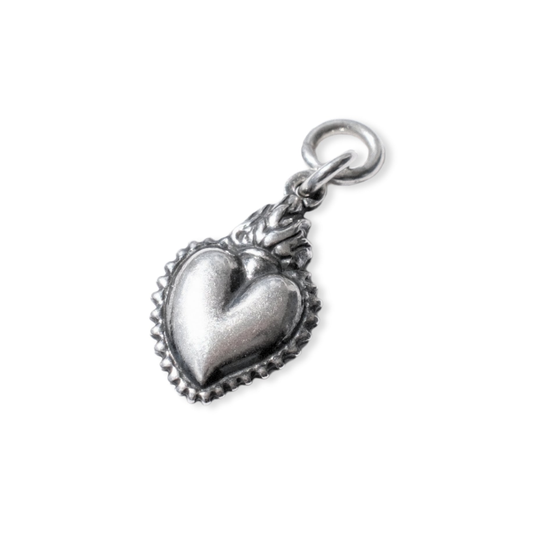 Small Hoop Charm - Flaming heart