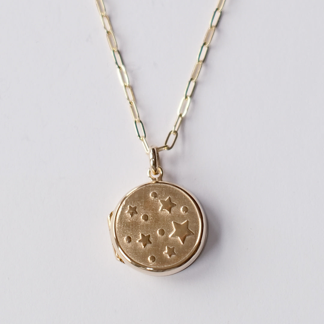 Starburst Locket necklace gold