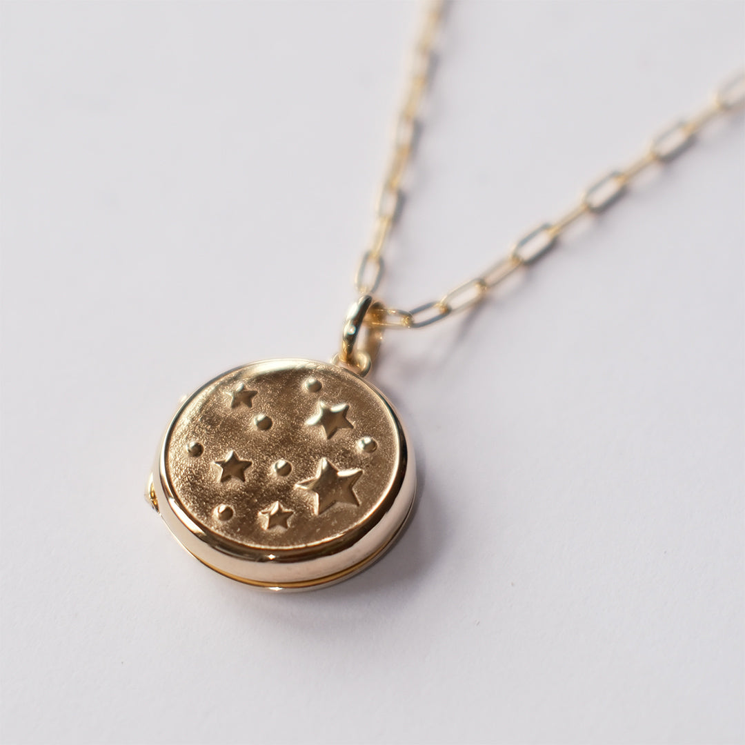 Starburst Locket necklace gold