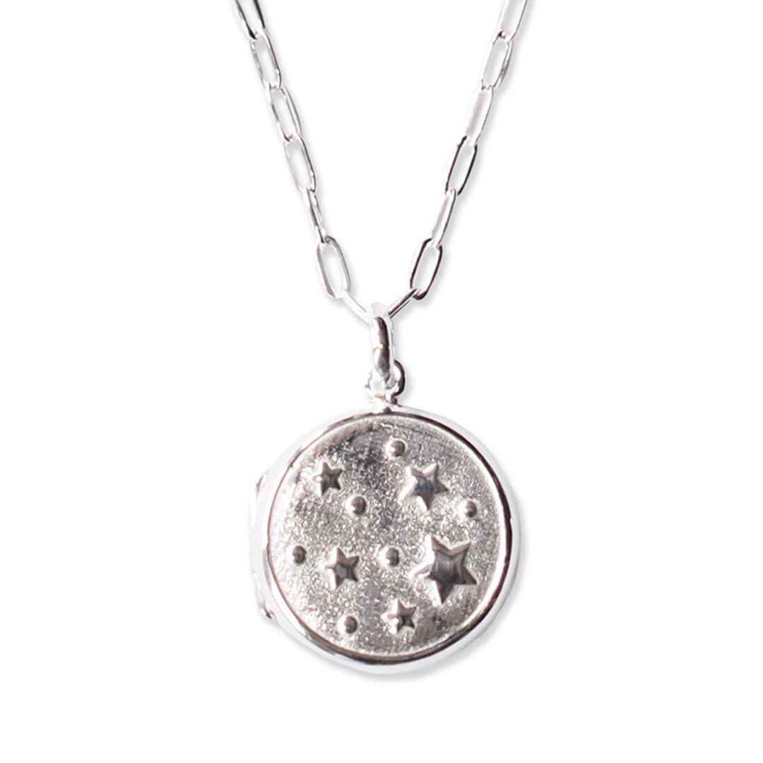 Starburst Locket necklace silver