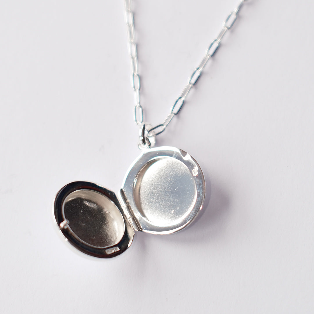 Starburst Locket necklace silver