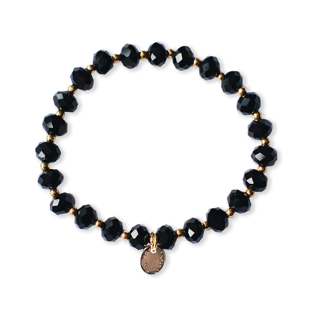 Chunky Eclipse Stretch Bracelet - Black & Gold