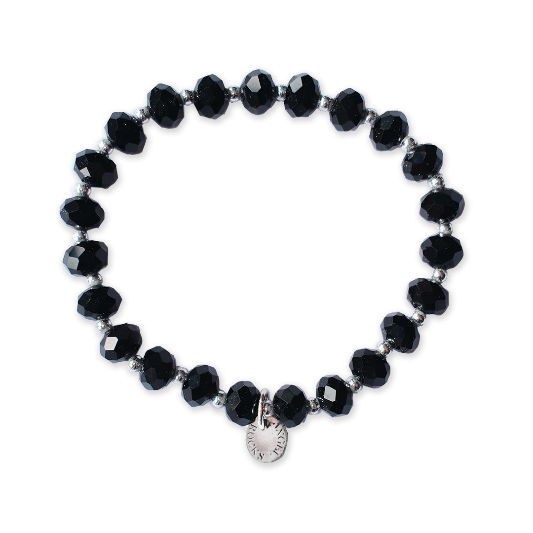 Chunky Eclipse Stretch Bracelet - Black & Silver