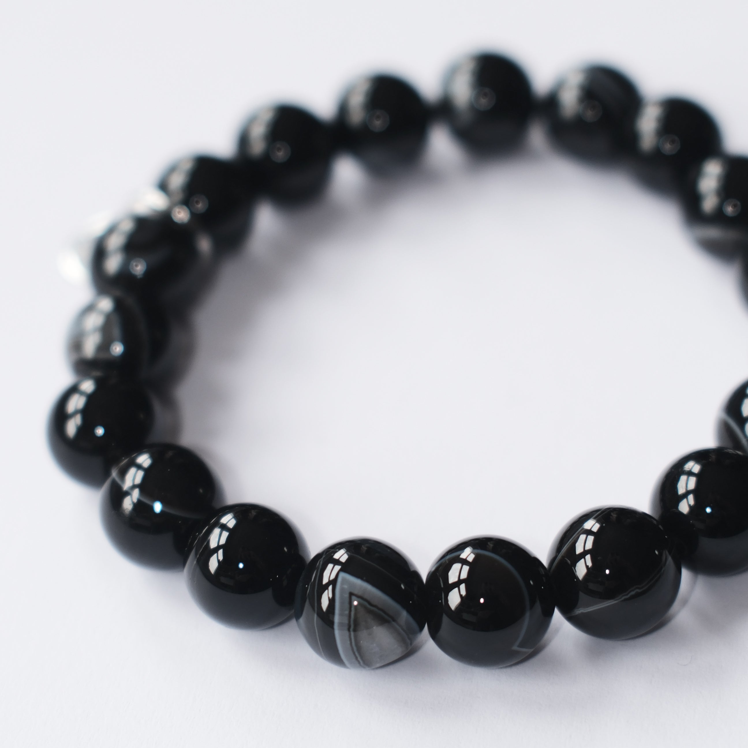 Black Agate Stretch Bracelet