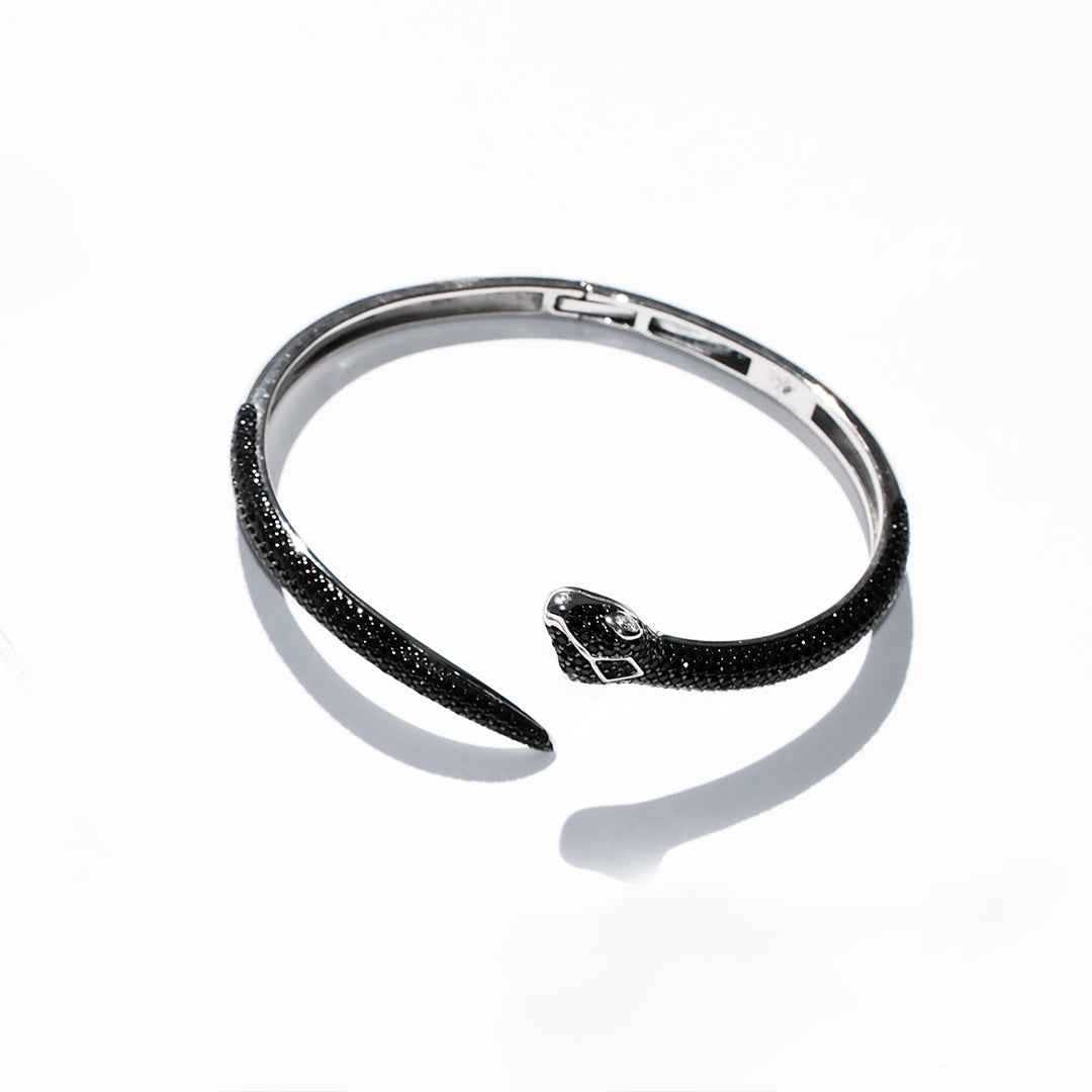 Black Diamanté Medusa Snake bangle