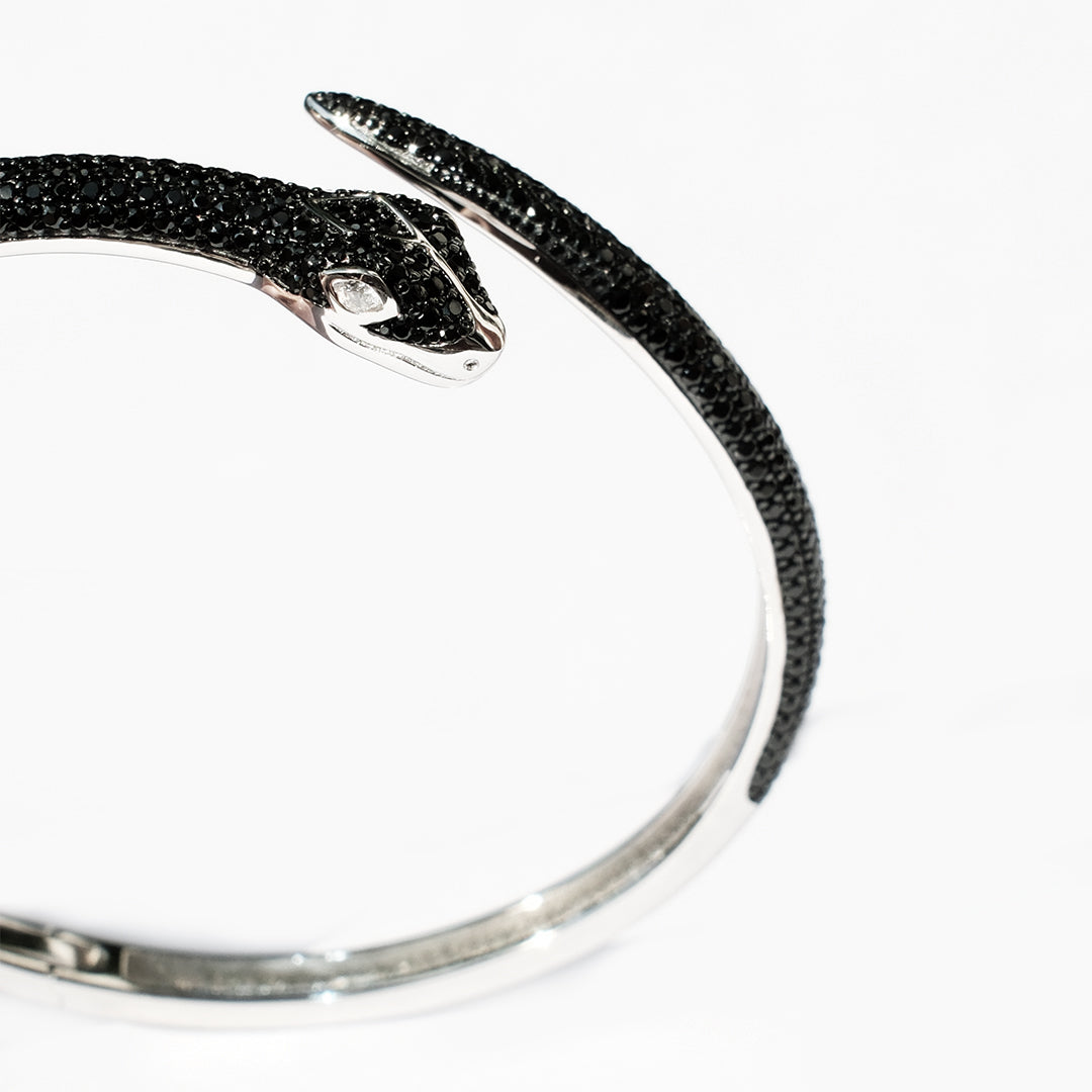 Black Diamanté Medusa Snake bangle