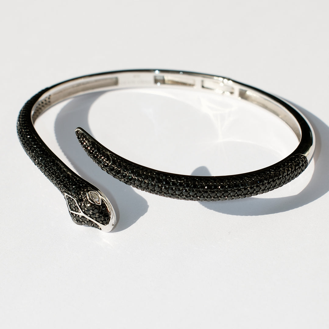 Black Diamanté Medusa Snake bangle