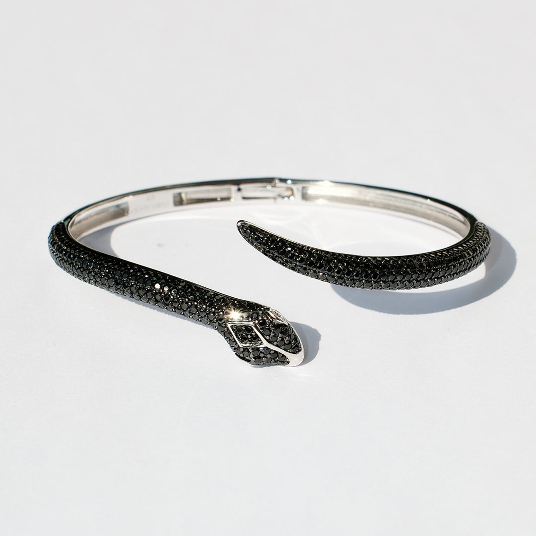 Black Diamanté Medusa Snake bangle