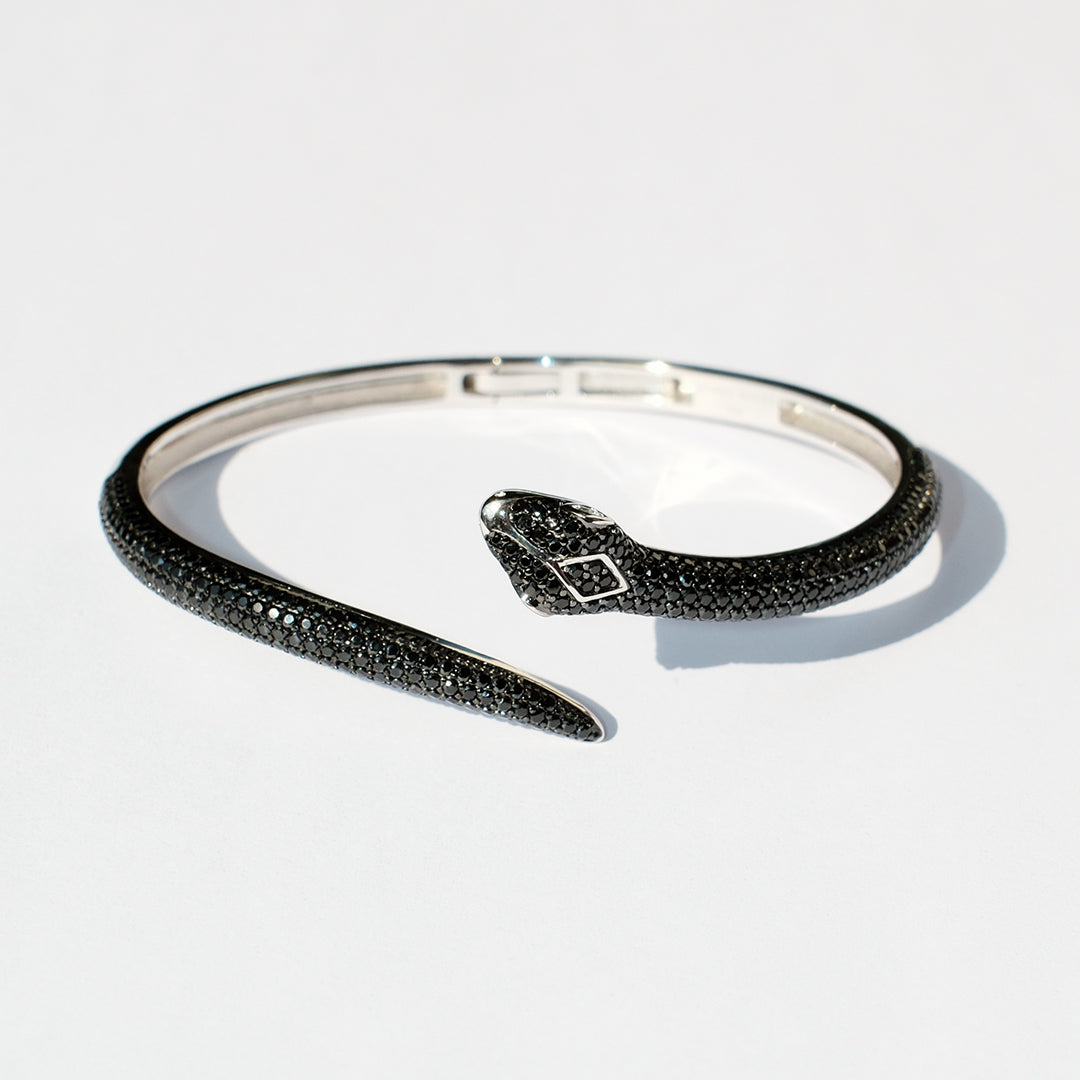 Black Diamanté Medusa Snake bangle