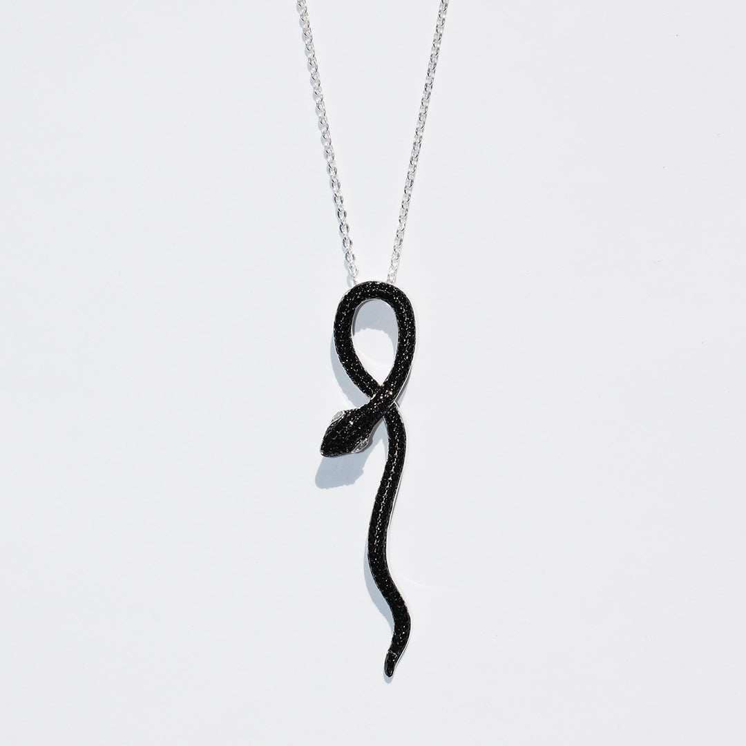 Black Diamanté Medusa Snake necklace