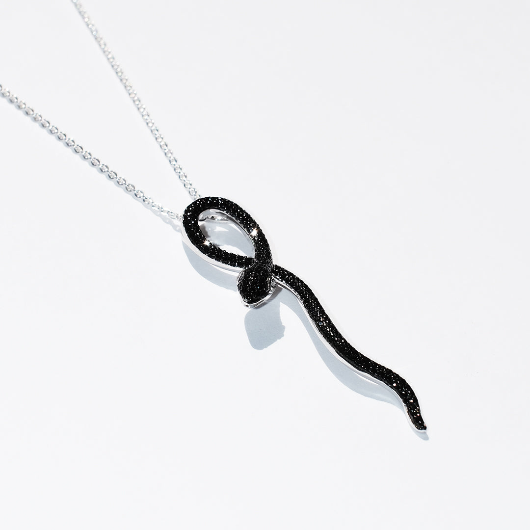 Black Diamanté Medusa Snake necklace