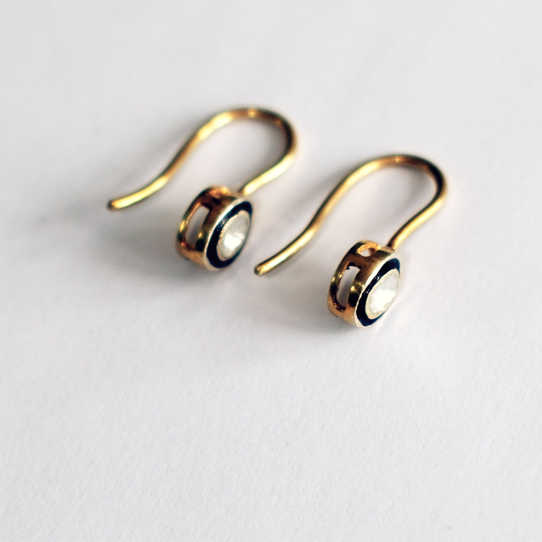 Diamond Droplet Earrings gold