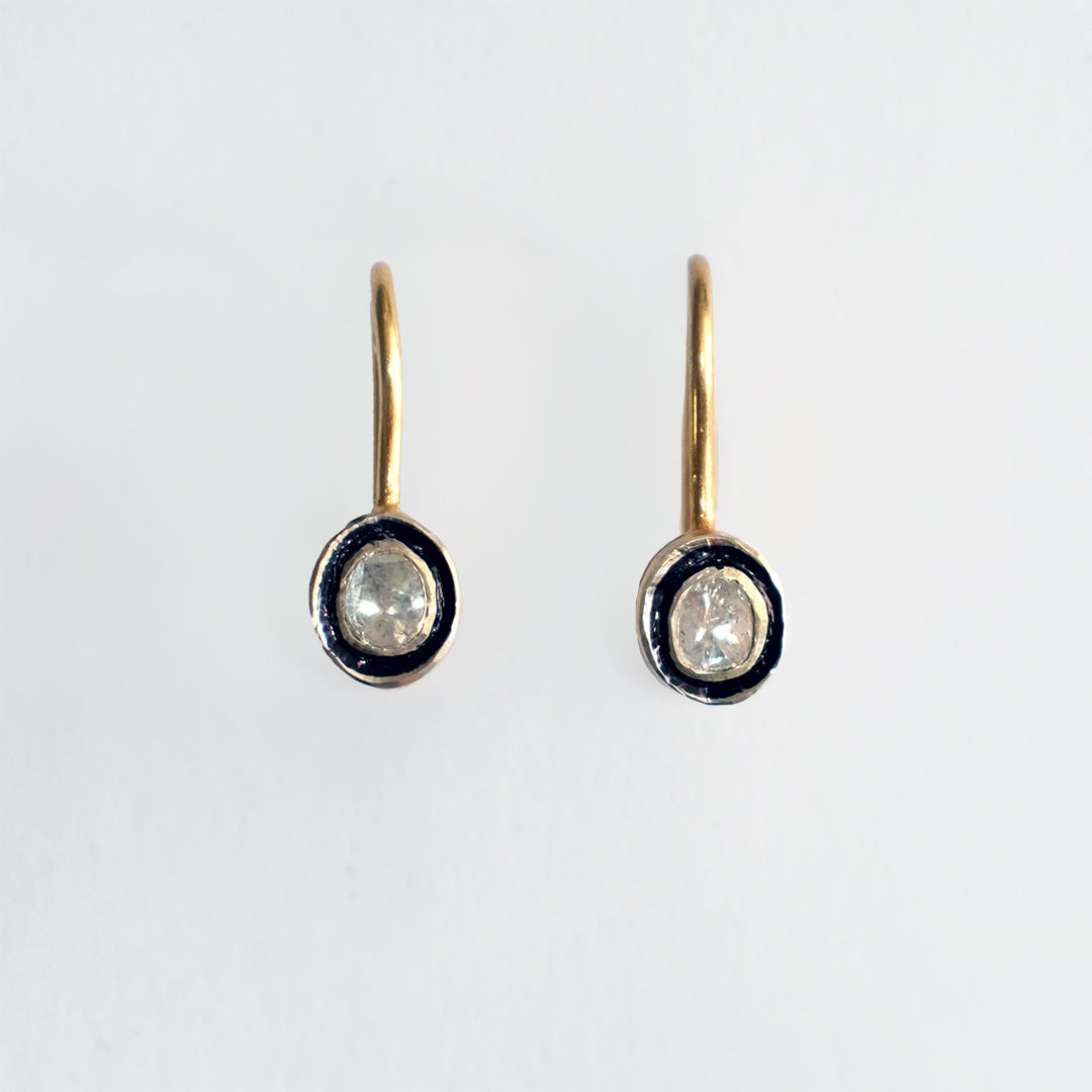 Diamond Droplet Earrings gold