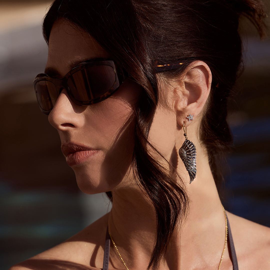 Diamond Large Angel Wing Earrings