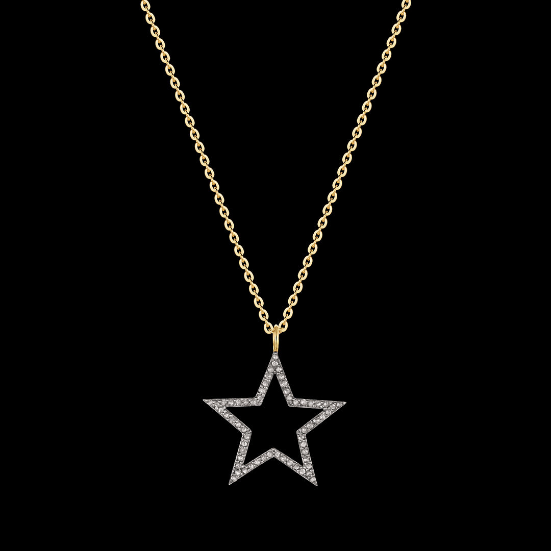 Diamond Open Star Necklace