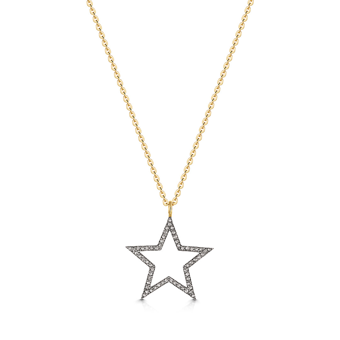 Diamond Open Star Necklace