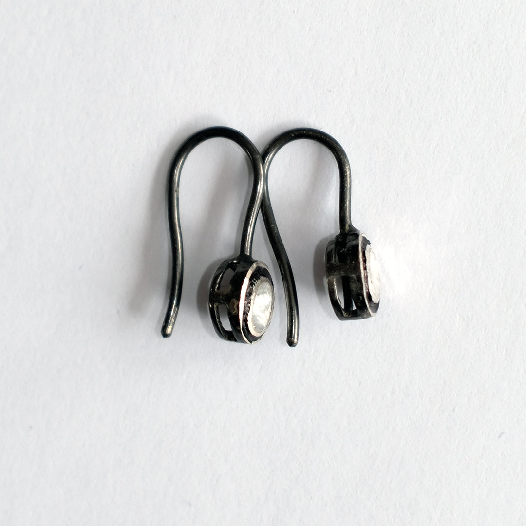 Diamond Droplet Earrings silver