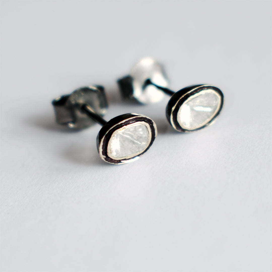 Diamond Stud Earrings silver