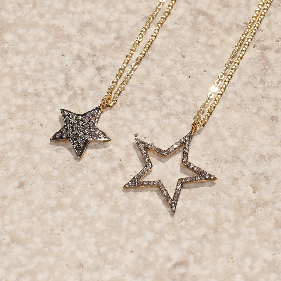 Diamond Open Star Necklace