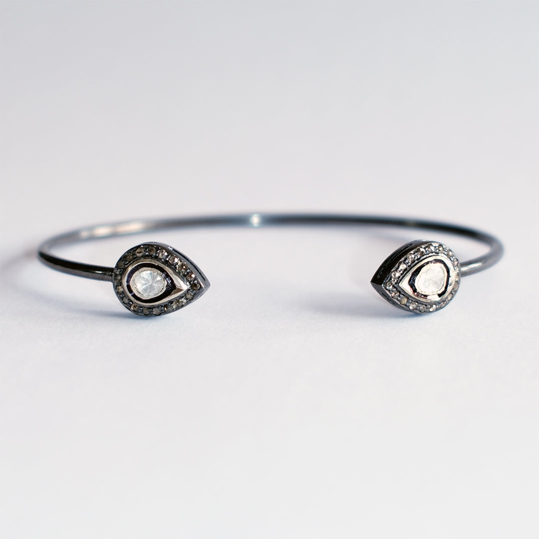 Diamond Teardrop Torque Bangle