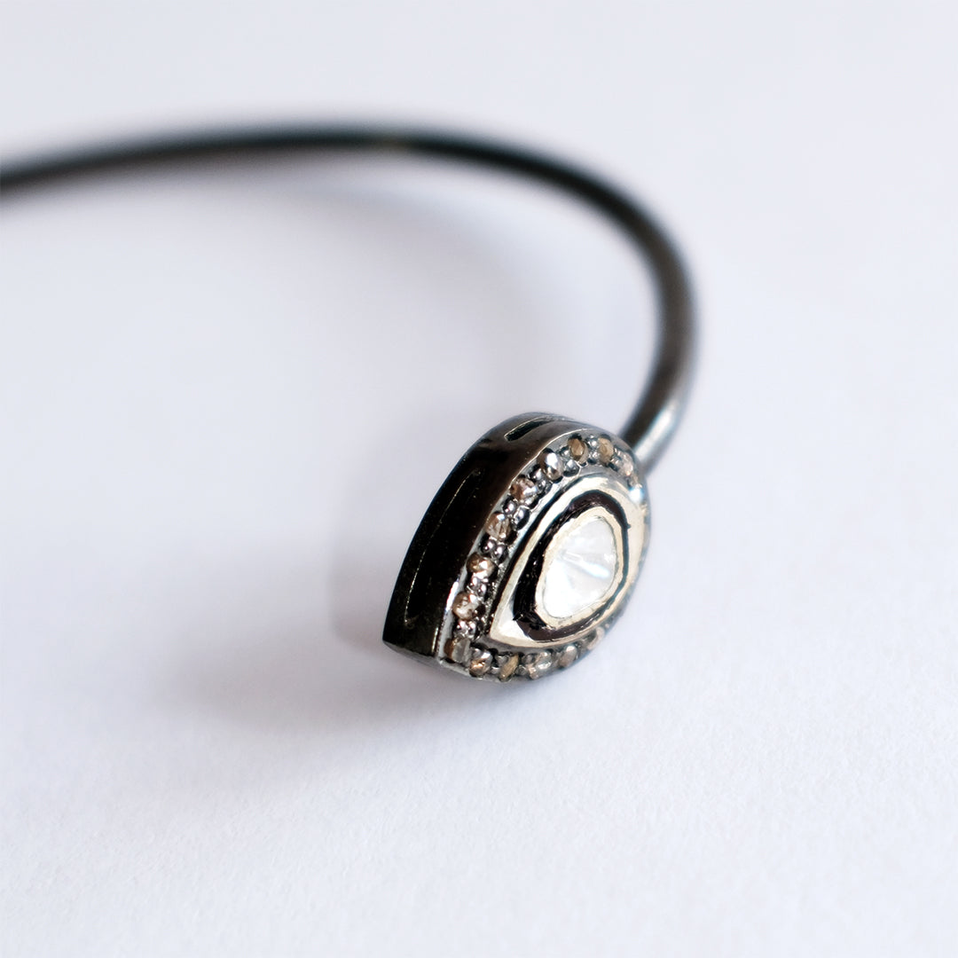 Diamond Teardrop Torque Bangle