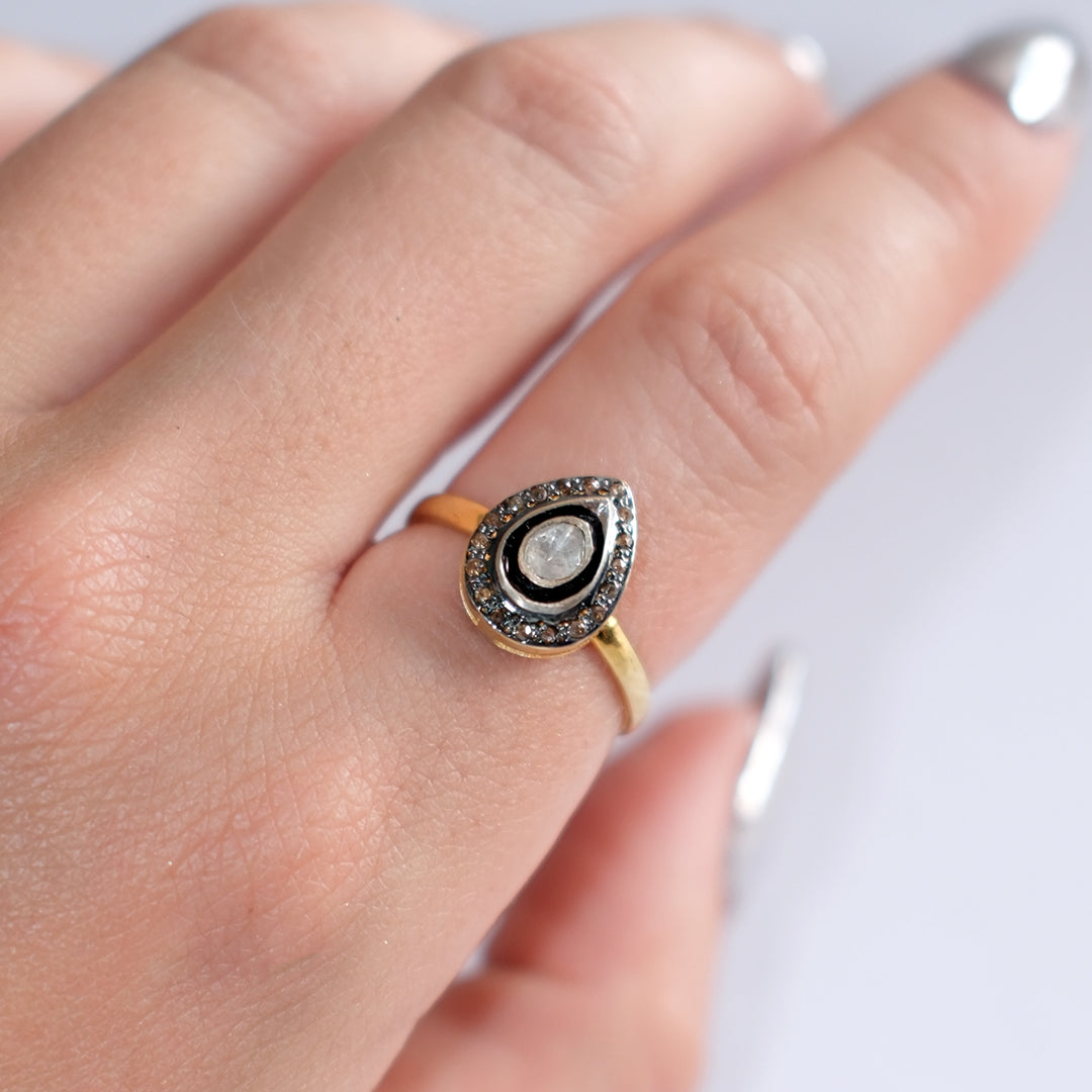 Diamond Teardrop Ring