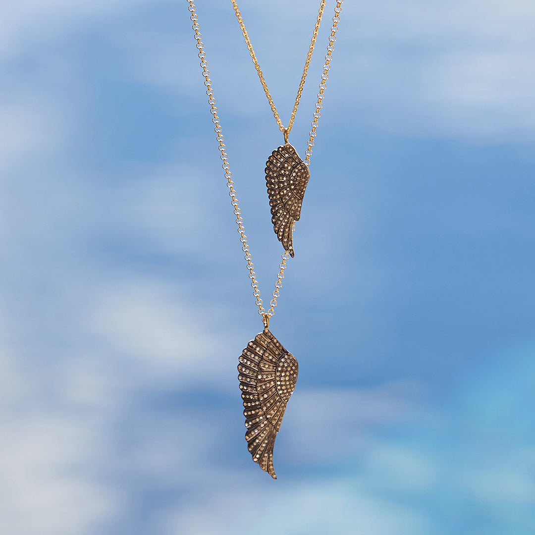 Diamond Large Angel Wing Necklace