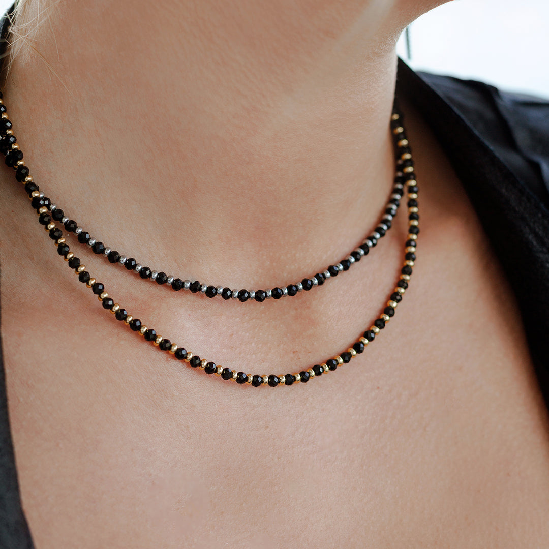 Eclipse Necklace - Black & Silver