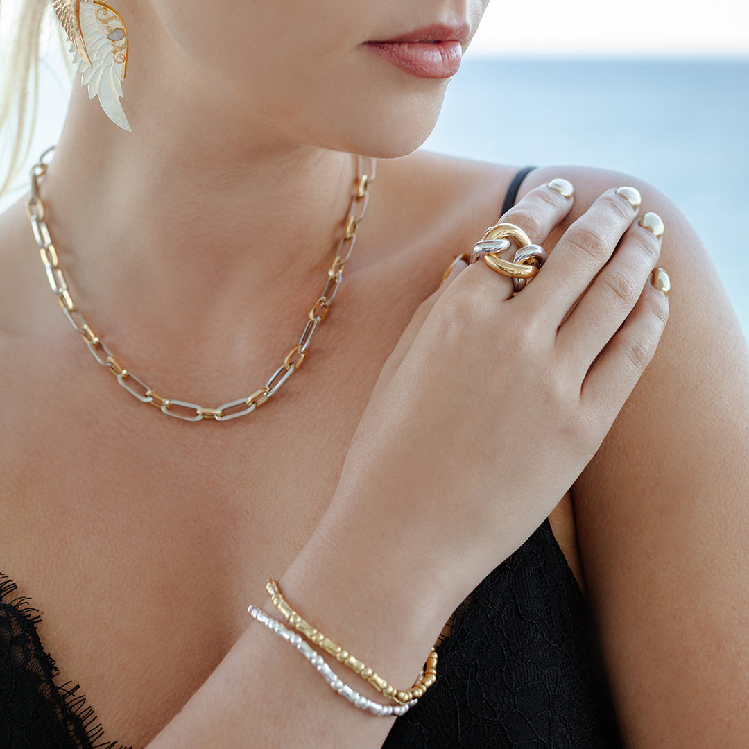 Little Bones Silver Stretch Bracelet