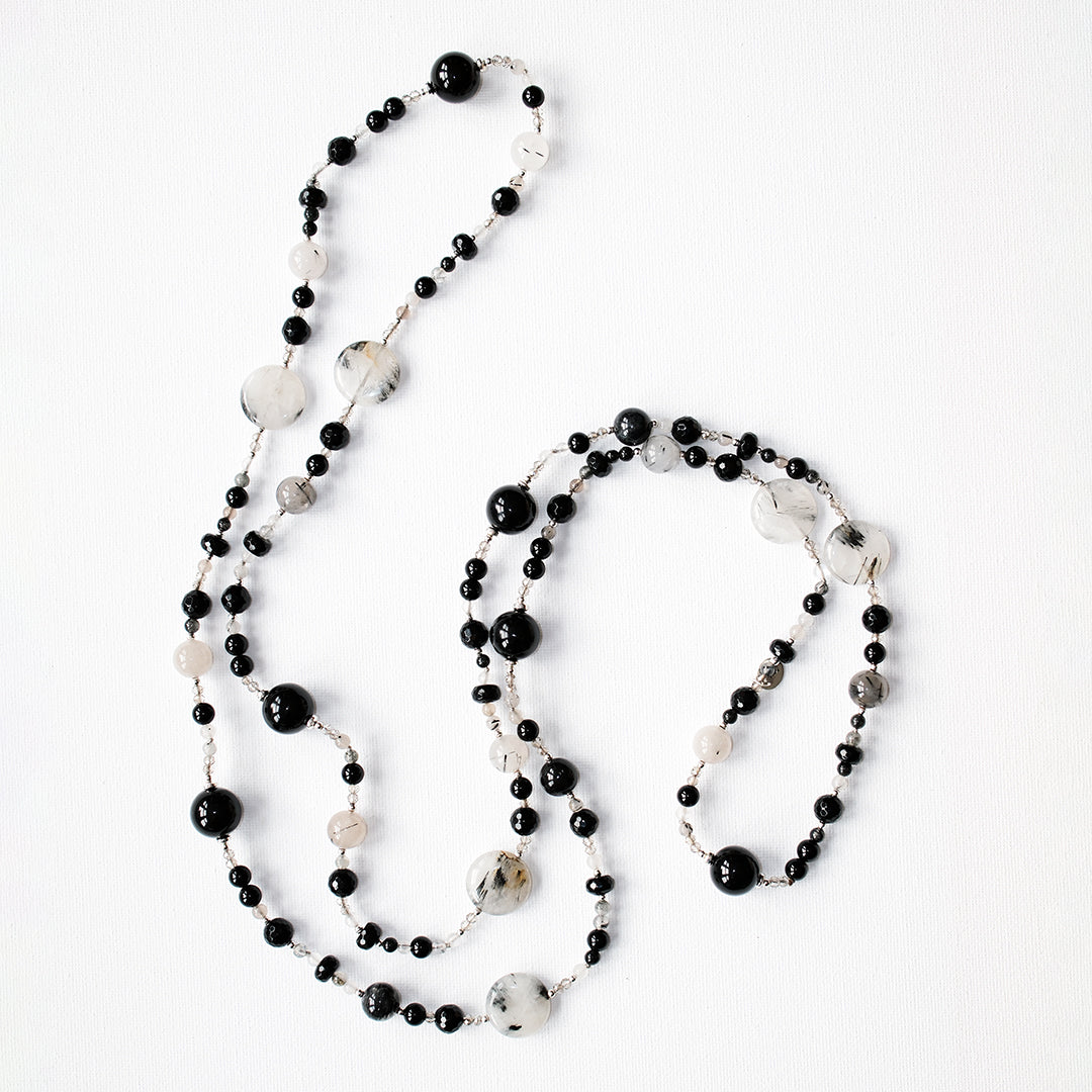 Long Multi Crystal Necklace