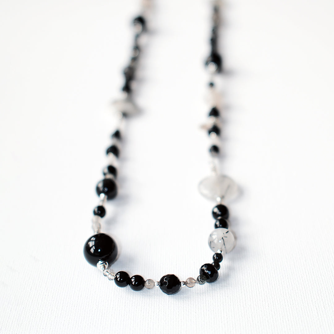 Long Multi Crystal Necklace